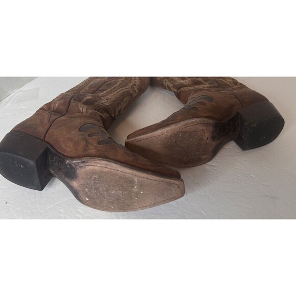 WOMENS JB DILLON COWBOY SNIP TOE  Lizard INLAY Brown  SIZE 7.5 D  Gorgeous - Picture 10 of 12